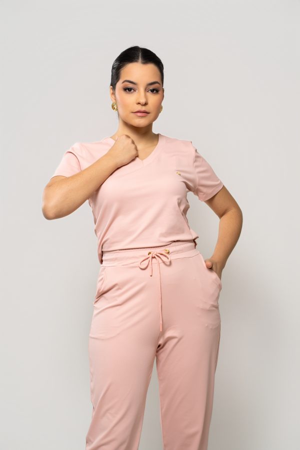 Scrub Modelo Jogger Rosê